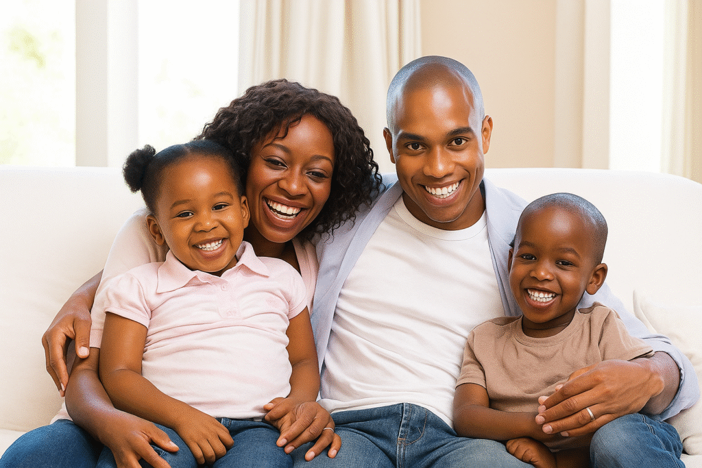 A happy family engaging The Legacy Haus Multifamily Office for structure before it gets messy